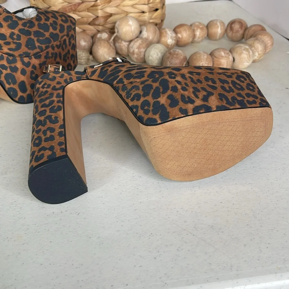Jessica Simpson Leopard Print Platform Mary Jane Pumps